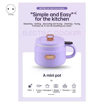 Portable Electric Hot Pot – Mini Rice Cooker & Noodle Maker
